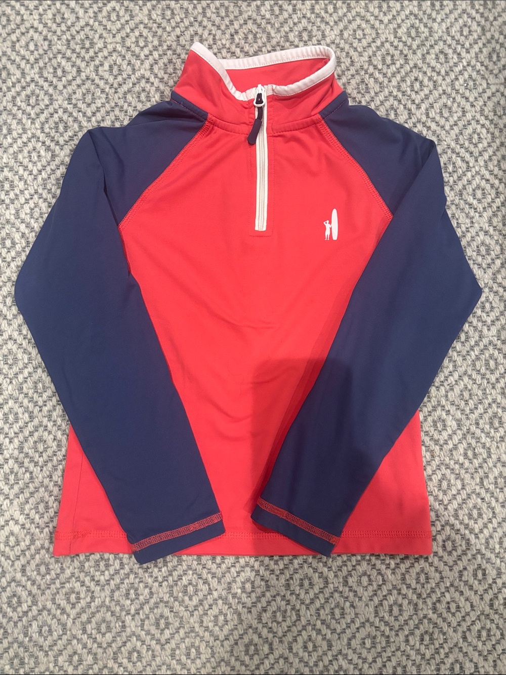 johnnie-O Red and Navy Long Sleeve Rash Guard Top